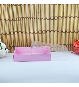 Asetat Kapaklı Karton Kutu 15X12X3 (50 Adet)  Pembe
