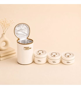 Paslanmaz Çelik Yemek Termosu 3'lü Set Sızdırmaz Çelik Sefer Tası 420 Ml + 620 Ml