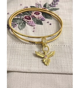 Melek Model Charm 2 Adet Ajda 925 Ayar Gümüş Ajda Bilezik