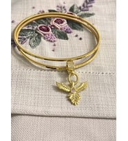 Melek Model Charm 2 Adet Ajda 925 Ayar Gümüş Ajda Bilezik