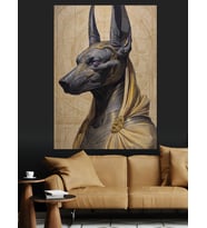 Anubis Mısır Tanrısı Heykeli Dekoratif Kanvas - Mdf Ahşap Tablo