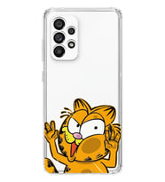 Samsung Galaxy A13 Uyumlu Garfield Desenli Şeffaf Telefon Kılıfı