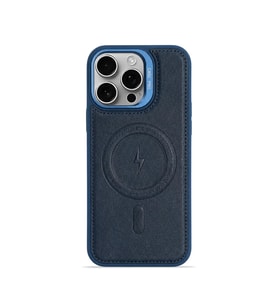 iPhone 17 Air GripStand MagSafe Deri Kılıf Lacivert