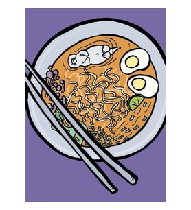 Deniz Su Samuru Ramen Kasesinde Yüzme Tablo Ahşap Poster Dekoratif