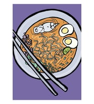 Deniz Su Samuru Ramen Kasesinde Yüzme Tablo Ahşap Poster Dekoratif