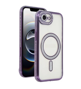 İphone 16E Joke Simli Magneticsafe Kılıf - Derin Mor