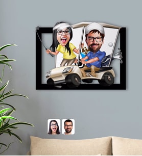 BK Gift Kişiye Özel Sevgililer Karikatürlü 3D Ahşap Tablo-96