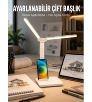 Ayarlanabilir Kısılabilir Led Masa Lambası Entegre Kalemlik Ve Telefon Tutucu Özellikli Yeni Nesil