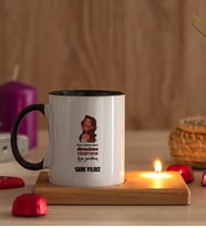 Kişiye Özel Kudurtayım Diye Tasarım Esprili Ahşap Altlıklı Mumlu Siyah Kupa