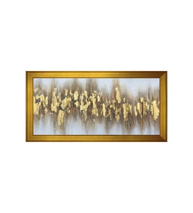 Soyut Şekiller Motifli Kanvas Tablo 50 x 70 cm Gold Çerçeve
