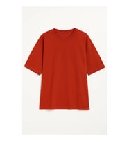 Kadın Bisiklet Yaka Oversize %100 Pamuk T-Shirt (Beyaz)