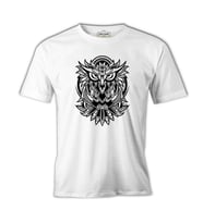 Owl in Tribal Style Beyaz Erkek Tshirt