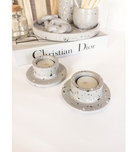 TERRAZZO 2'Lİ BETON TEALIGHT MUMLUK