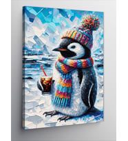 Kanvas Tablo Atkılı Penguen