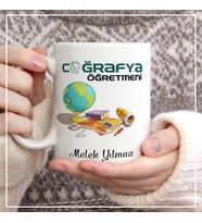 Kişiye Özel Coğrafya Öğretmeni Kupa Bardak Fotoğraf Baskılı