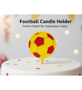 Futbol Şeklinde Mumluk – 3 Boyutlu Pasta Süsü