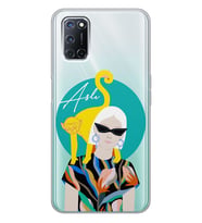 Oppo Yellow Monkey Tasarımlı Şeffaf Telefon Kılıfı