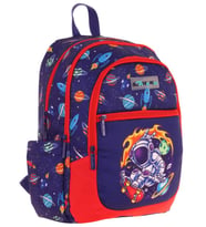 Kauıkko Kids Lacivert Kırmızı Astronot Baskılı Erkek Çocuk Okul Çantası - L5267 - Dört Gözlü