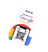 İngilizce NFC ve QR Kodlu Google Yorum ve Puanlama Kartı
