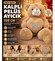 Dev Boy Kalpli Peluş Ayıcık 150 CM Ultra Yumuşak Büyük Boy Sevgiliye Özel Hediye Ayı
