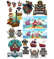 Korsan Kuru Kafa Sticker Set-3 15 Parça Telefon, Tablet, Defter, Laptop Sticker