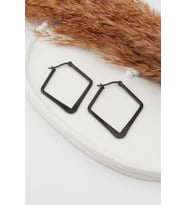 Kadın 316L Paslanmaz Çelik Basic Geometrik 5 cm Dörtgen Model Küpe