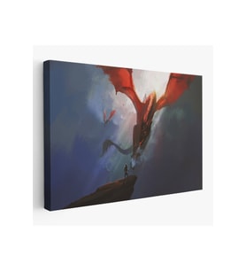 Ejderhanın Kaşındaki Savaşçı Kanvas Tablo-5083