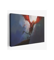 Ejderhanın Kaşındaki Savaşçı Kanvas Tablo-5083