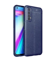 Realme 7 Kılıf Esnek Pu-Deri Leather-Pu Serisi Protected Case (Lacivert)