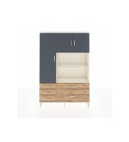 Arges Dolap 7 Raflı 5 Çekmeceli 3 Kapaklı 132x30x195 Aytaşı-Antrasit/Çam
