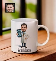 İsme Özel Karikatürlü Ortopedi Doktor Temalı Kupa Bardak