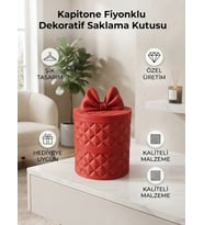 Dekoratif Kapitone Fiyonklu Kutu ve Şık Takı Saklama Kabı