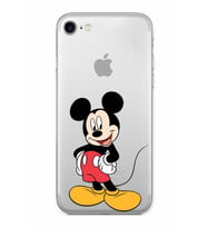Apple iPhone 7 Uyumlu Kamera Korumalı Tıpalı Kapak Mickey Mouse TasarımlıŞeffaf Kılıf