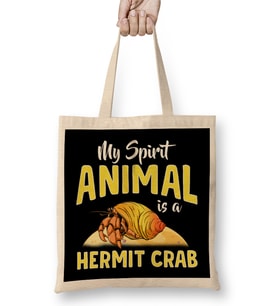 Cute & Funny My Spirit Animal Is a Hermit Crab Bez Çanta Uzun Saplı