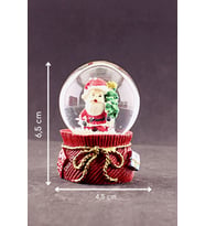 Dekoratif Sevgiliye Hediye Yeni Yıl Noel Baba ve Çam Ağacı Temalı Mini Boy Kar Küresi 6,5 cm