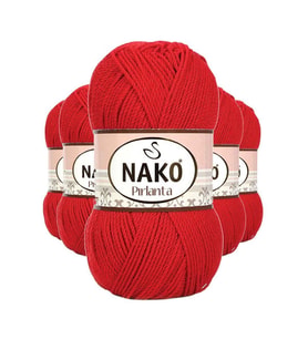 Northcity 5 Adet Pırlanta Amigurumi El Örgü İpi Yünü Gelincik Kırmızı 6741