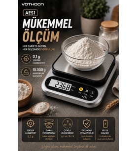 Dijital Mutfak Ve Kahve Tartısı Hassas Gram Terazisi Paslanmaz Çelik Lcd Ekran Çoklu Ölçüm G/oz 10 K