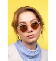 Lucia Mat Bej Unisex Güneş Gözlüğü