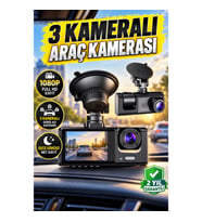 TA-01 3 Kameralı 1080P Full HD Araç İçi Kamera Siyah