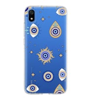 PrintiFy Xiaomi Redmi 7A ile Uyumlu 1mm Slim Fit Nazar Boncuğu 5 Baskılı Şeffaf  Kılıf