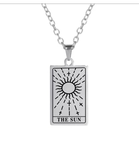 Gümüş  The Sun Tarot Kolye
