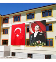 Atatürk Posteri ve Türk Bayrağı Raşel Kumaş 200X300 cm -5