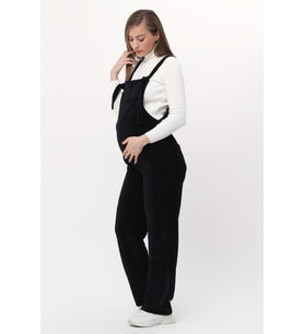 Luvmabelly MYRA6112 - Lacivert Kadife Hamile Salopet