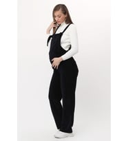 Luvmabelly MYRA6112 - Lacivert Kadife Hamile Salopet