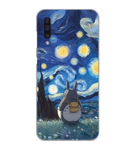 Samsung Galaxy A70 Uyumlu Komşum Totoro Tasarımlı Şeffaf Telefon Kılıfı