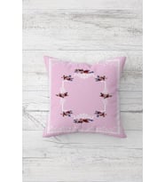Pembe Vintage Çiçek Desen Çift Tarafı Baskılı Gizli Fermuarlı Yastık Kılıfı Kırlent Yastık Kılıfı