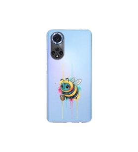 Huawei Nova 9 ile uyumlu Splash arı tasarımlı şeffaf silikon kılıf