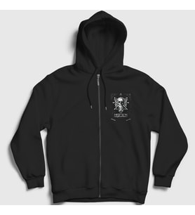 Presmono Unisex Siyah Skull Mastodon Fermuarlı Kapüşonlu Sweatshirt 163681tt