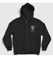 Presmono Unisex Siyah Skull Mastodon Fermuarlı Kapüşonlu Sweatshirt 163681tt