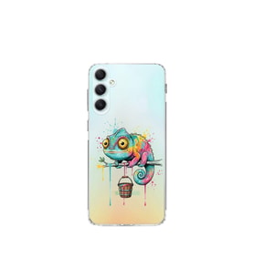 Samsung Galaxy A34 ile Uyumlu Splash Bukalemun Tasarımlı Şeffaf Silikon Kılıf